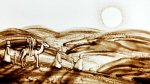 2017 : : Dessin en direct sur sable : Spectacle Dunes, David Myriam {JPEG}